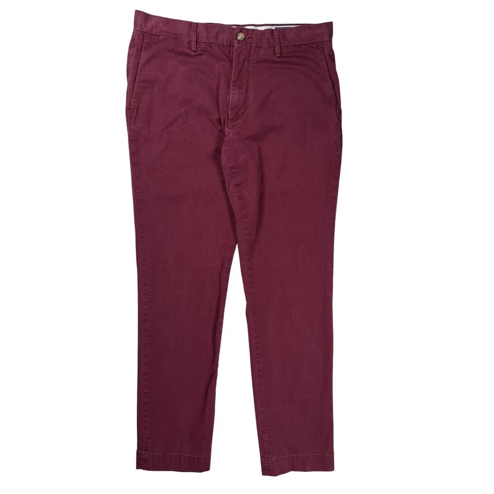 Polo Ralph Lauren Chino Pants Mens 33x32 Burgundy Stretch Slim Fit Casual Preppy
